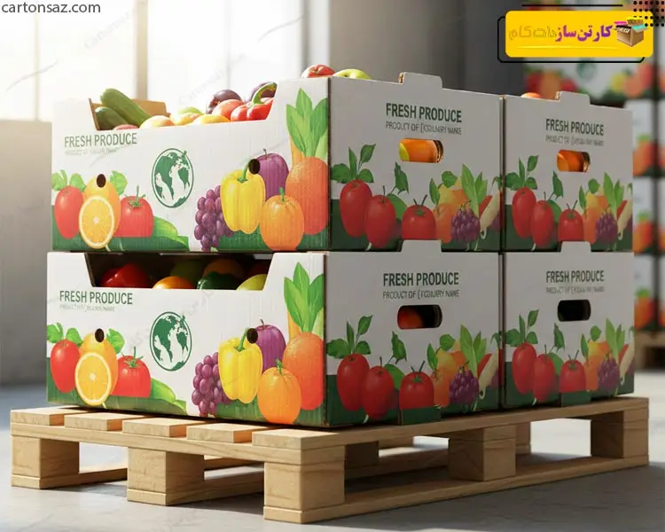 کارتن مدل سبدی: راهنمای جامع انتخاب، چاپ و بهینه سازی برای صادرات میوه و صیفی جات
